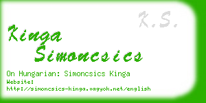 kinga simoncsics business card